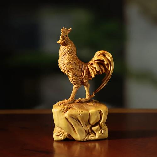 掌心庄园 小叶黄杨木雕公鸡把件，时光与匠心的共生艺术